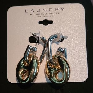 Laundry By Shelli Segal Two-Tone Loop Earrings